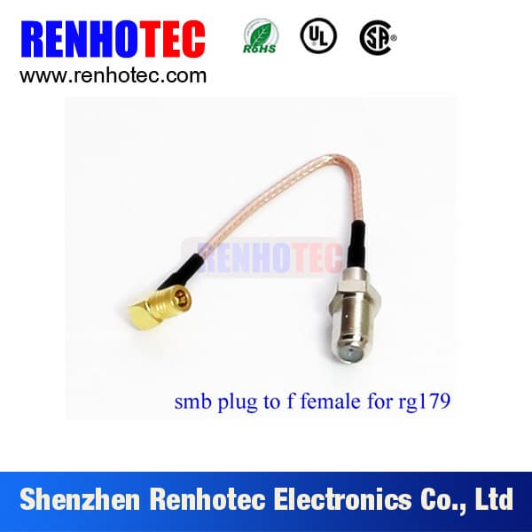 RF Connectors for RG179 SMB Plug to F Female Custom Cable